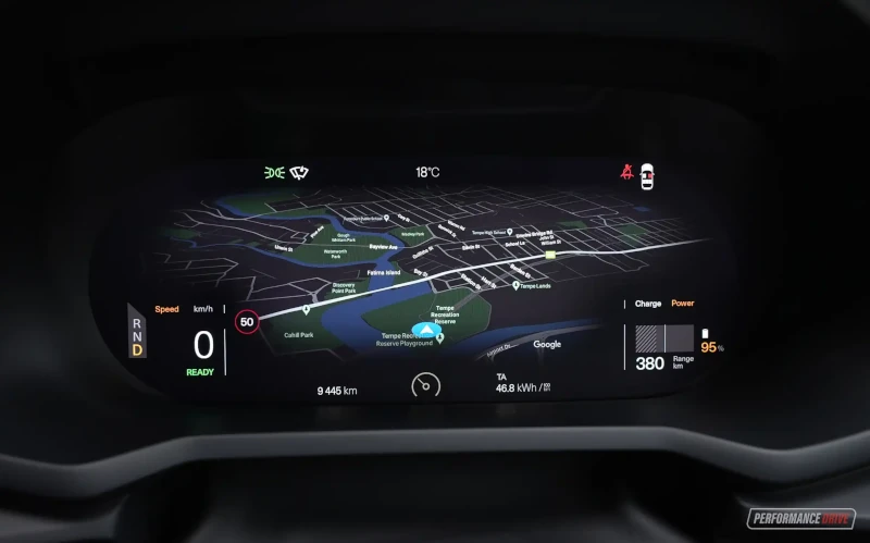 2023 polestar 2 performance pack map gauge cluster