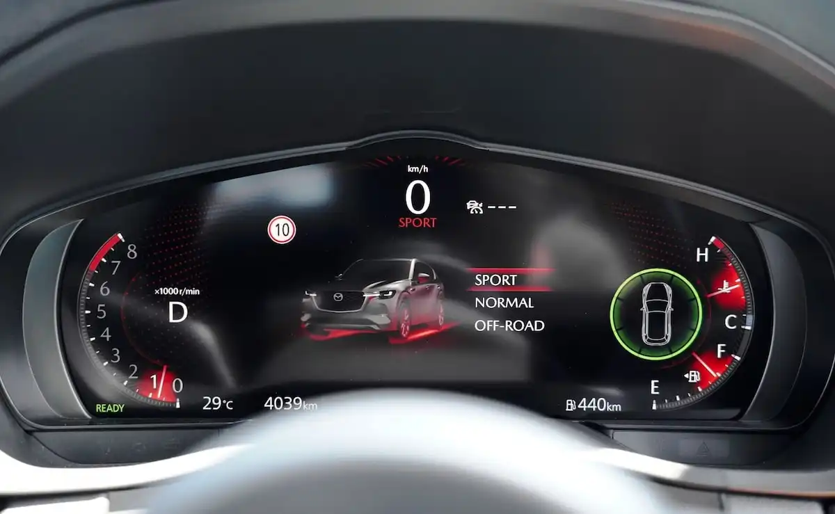 2025 mazda cx-60 g40e evolve engine dashboard